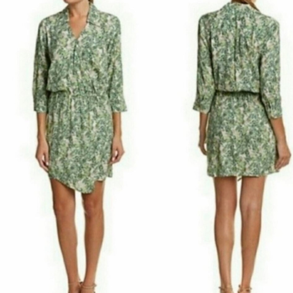 Cabi 280 Leaf Print Dress Green Size Medium